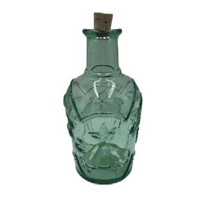 Libbey Glass Decanter Orchard Fruit Embossed Green